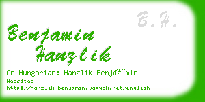 benjamin hanzlik business card